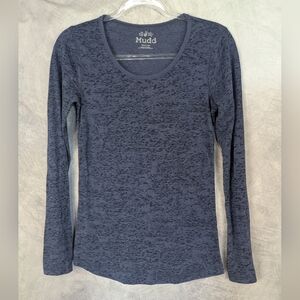 Mudd Medium Navy Blue Long Sleeved Y2K Vibe Shirts